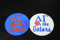 Delta Gamma "Hearts the Gators" Game Day Embroidered Button