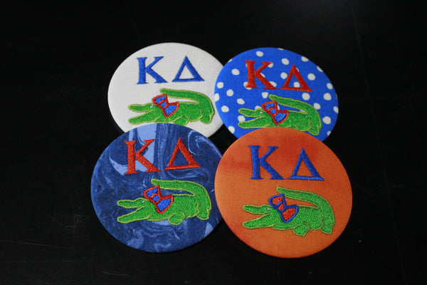Kappa Delta Gator with Bow Game Day Embroidered Button