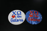 Chi Omega "Hearts the Gators" Game Day Embroidered Button