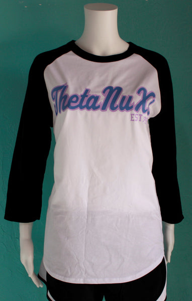 Theta Nu Xi Vinyl Baseball Tee