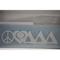 Delta Delta Delta Peace Love Decal - Discontinued