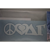 Delta Gamma Peace Love Decal - Discontinued