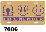 1911 Purple and Old Gold 1911 / Life Member / Roo! License Plate