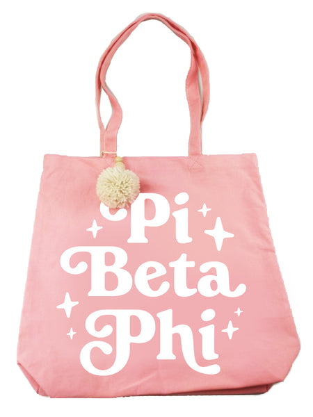 Pi Beta Phi Pom Pom Tote Bag