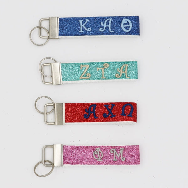 Chi Omega Glitter FOB Keychain