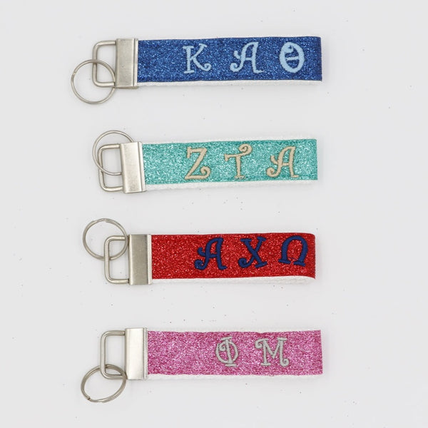 Delta Zeta Glitter FOB Keychain