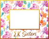 Sigma Kappa Gold Foil & Floral Painted Wooden Picture Frame