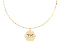 Sigma Kappa Paperclip Necklace with Pendant