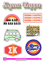 Sigma Kappa Retro Sticker Sheet
