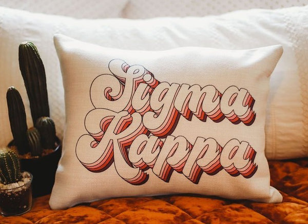 Sigma Kappa Retro Throw Pillow