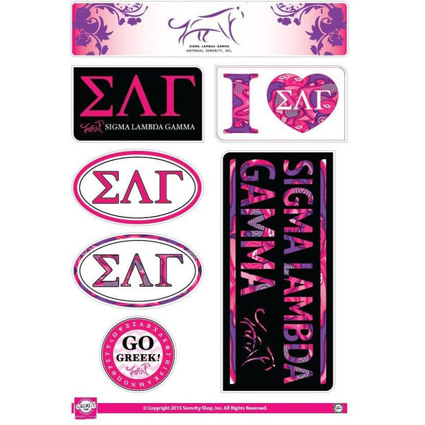 Sigma Lambda Gamma Lifestyle Sticker Sheet