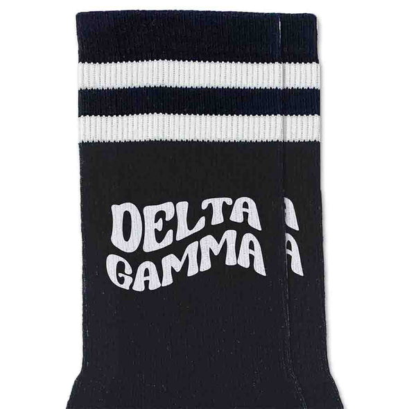 Delta Gamma Black Retro Crew Socks