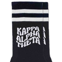 Kappa Alpha Theta Black Retro Crew Socks