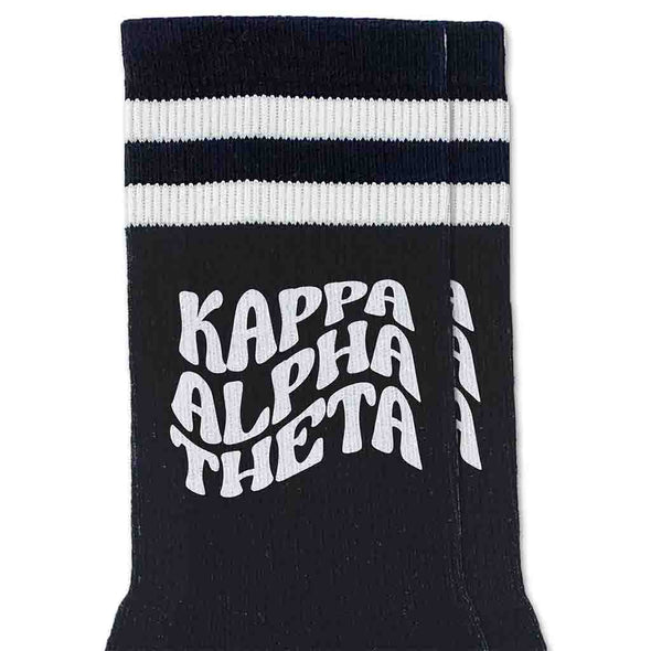 Kappa Alpha Theta Black Retro Crew Socks