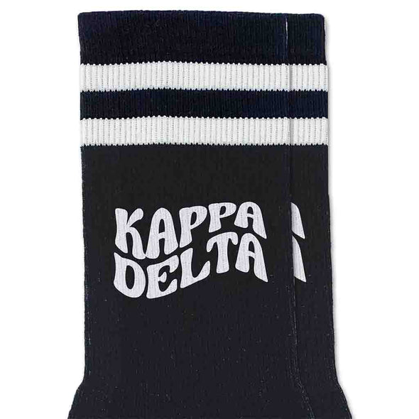 Kappa Delta Black Retro Crew Socks