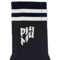 Phi Mu Black Retro Crew Socks