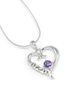 Theta Nu Xi Sterling Silver Heart Lavaliere