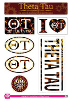 Theta Tau Animal Print Sticker Sheet