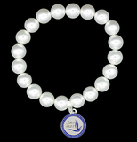 Zeta Phi Beta Pearl Bracelet with Shield Charm