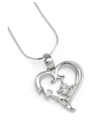 Zeta Tau Alpha Sterling Silver Heart Lavaliere