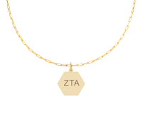 Zeta Tau Alpha Paperclip Necklace with Pendant