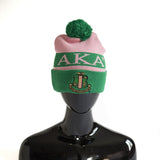 Alpha Kappa Alpha 2 Sided Pom Pom Beanie