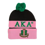 Alpha Kappa Alpha 2 Sided Pom Pom Beanie
