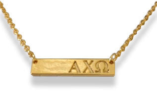 Alpha Chi Omega Bar Necklace