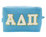 Alpha Delta Pi Waffle Make-Up Bag with Chenille Letters