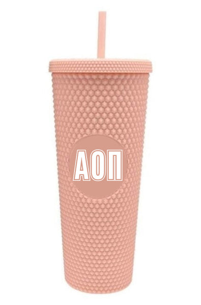 Alpha Omicron Pi Studded Tumbler