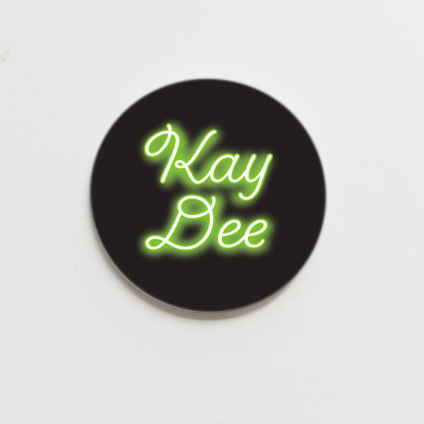 Kappa Delta Neon Greek Button - 2.25 inch