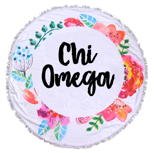 Chi Omega Fringe Towel Blanket