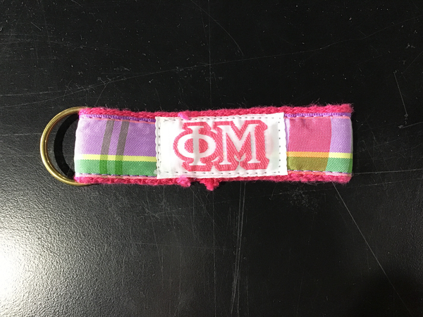 Phi Mu Plaid Keychain