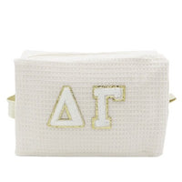 Delta Gamma Waffle Make-Up Bag with Chenille Letters