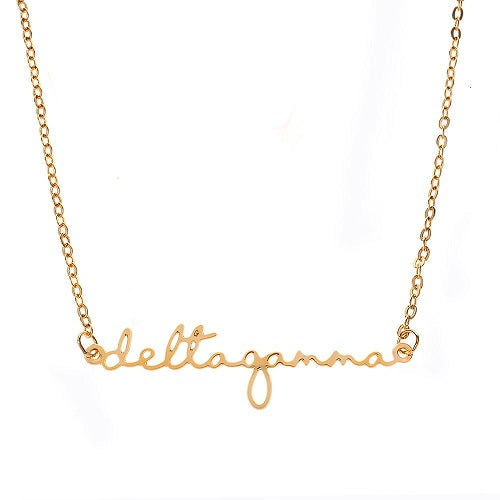 Delta Gamma Script Necklace