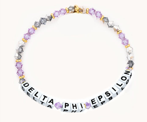 Delta Phi Epsilon Beaded Sorority Name Bracelet