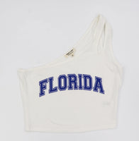 Game Day One Shoulder Cut Out Tank Top