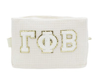 Gamma Phi Beta Waffle Make-Up Bag with Chenille Letters