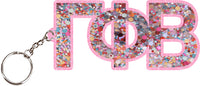 Gamma Phi Beta Confetti Keychain