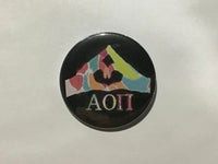 Alpha Omicron Pi Handsign 2.25" Printed Button