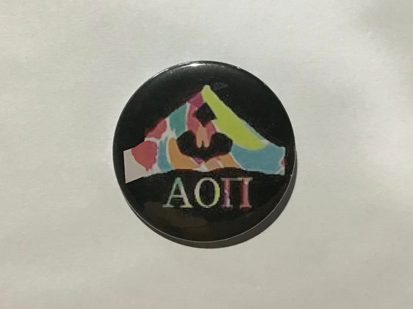 Alpha Omicron Pi Handsign 2.25" Printed Button