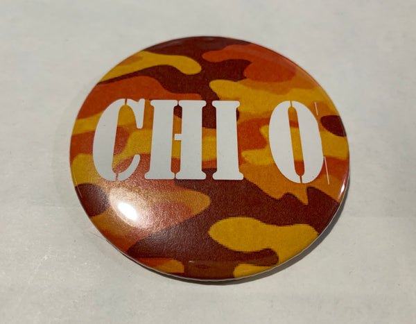 Chi Omega Orange Camo Printed Button