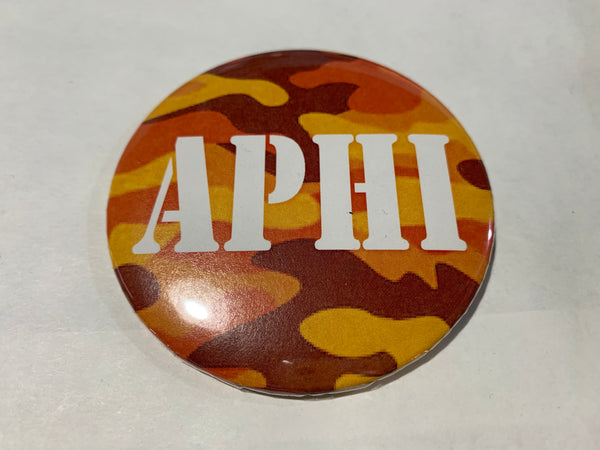 Alpha Phi Orange Camo Printed Button