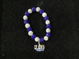 Zeta Phi Beta Stone Bracelet with Shield Charm