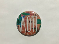 Alpha Omicron Pi Flower 2.25" Printed Button