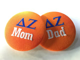 Delta Zeta Mom/Dad Embroidered Button