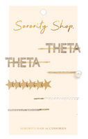 Kappa Alpha Theta Rhinestone Hair Clips