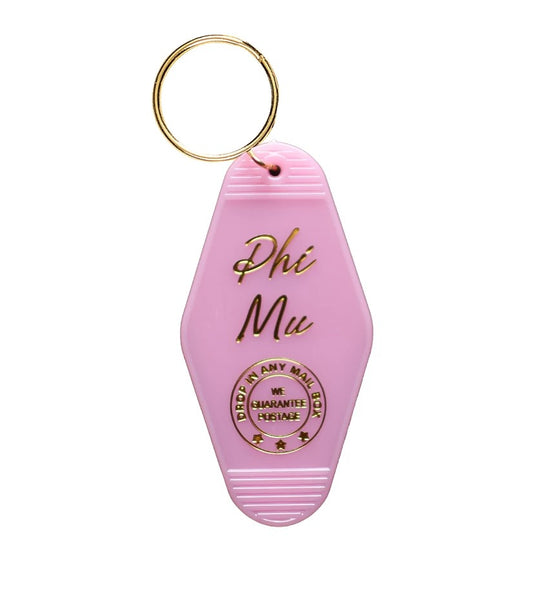 Phi Mu Motel Keychain