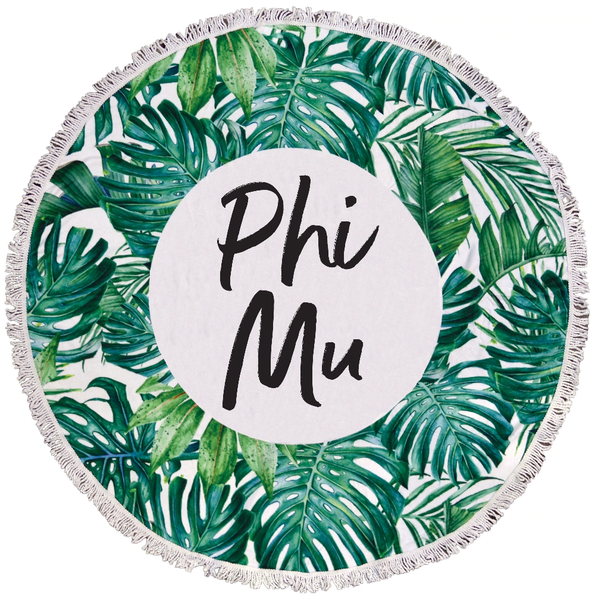 Phi Mu Palm Leaf Fringe Towel Blanket