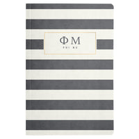 Phi Mu Striped Notebook